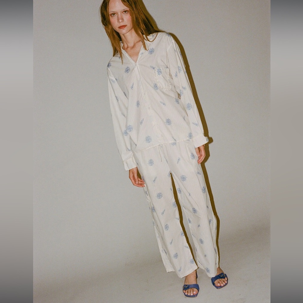 Deiji Studios Cotton Pajama Set in Sea Flower, BNWT